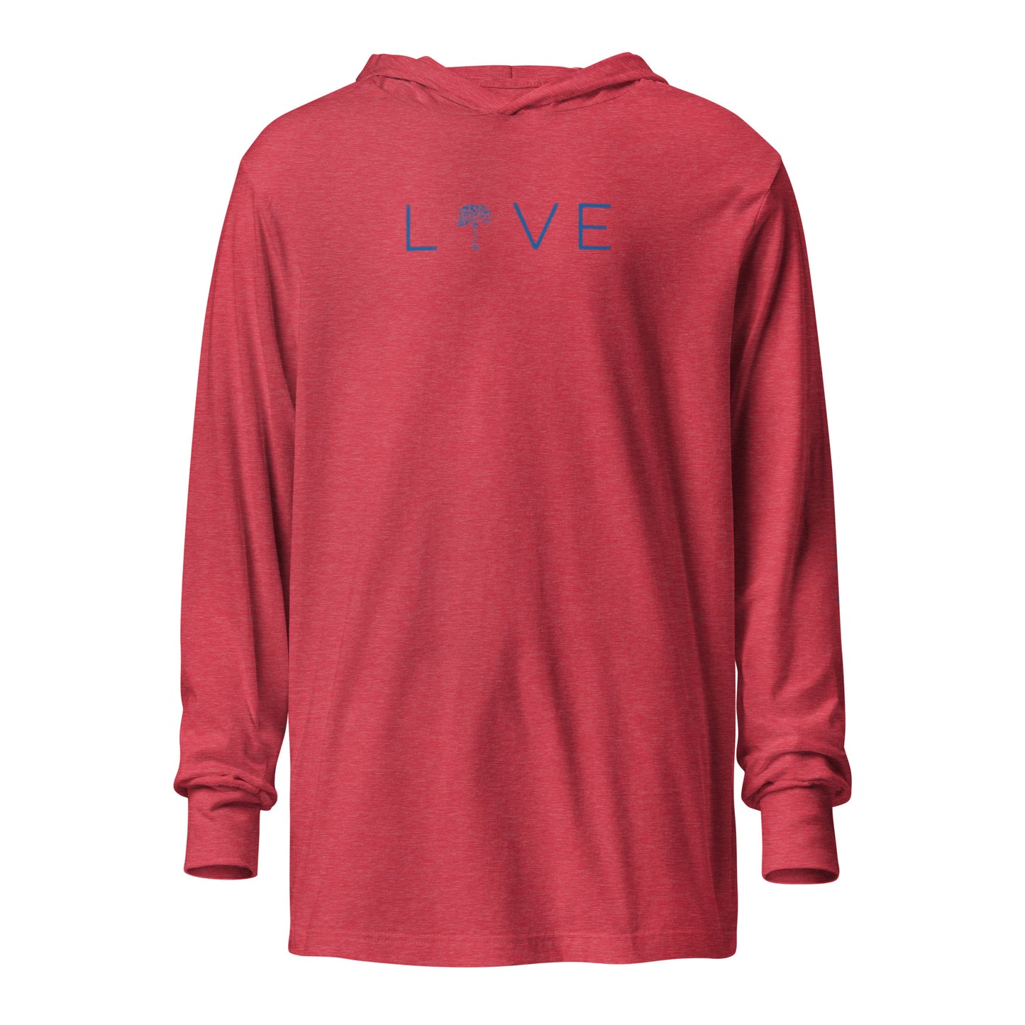 LIVE Carolina on Arm in Blue - Hooded Long-Sleeve Tee